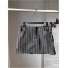 image:imageMakeMeChic Womens Mini Skirt with Shorts Underneath Work Office Bodycon Tweed SkirtsStriped Grey