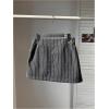 image:imageMakeMeChic Womens Mini Skirt with Shorts Underneath Work Office Bodycon Tweed SkirtsStriped Grey