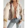 image:imageMakeMeChic Womens Old Money Clothes Cropped Cardigan Sweater Long Sleeve Cut Out V Neck Business Casual TopsApricot