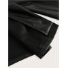 image:imageMakeMeChic Womens PU Leather Cropped Jacket 34 Sleeve Pleated Open Front Coat OuterwearBlack