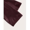 image:imageMakeMeChic Womens PU Leather Cropped Jacket 34 Sleeve Pleated Open Front Coat OuterwearBurgundy