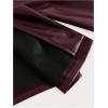 image:imageMakeMeChic Womens PU Leather Cropped Jacket 34 Sleeve Pleated Open Front Coat OuterwearBurgundy
