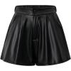 image:imageMakeMeChic Womens PU Leather High Waisted Shorts Elastic Wide Leg Flowy Dressy ShortsBlack