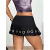 image:imageMakeMeChic Womens PU Leather Pleated Mini Skirt Tie Side Summer Going Out Y2K Short SkirtsBlack B