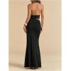 image:imageMakeMeChic Womens Party Skirt Sets Two Piece Set Going Out Halter Tops and Maxi SkirtBlack