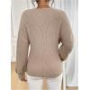 image:imageMakeMeChic Womens Pearl Wrap Sweater Long Sleeve Knit Pullover Holiday SweatersBrown