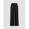 image:imageMakeMeChic Womens Plaid Dressy Pants Casual Wide Leg Pants Tweed High Waisted TrousersBlack
