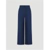 image:imageMakeMeChic Womens Plaid Dressy Pants Casual Wide Leg Pants Tweed High Waisted TrousersBlue