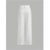 image:imageMakeMeChic Womens Plaid Dressy Pants Casual Wide Leg Pants Tweed High Waisted TrousersWhite