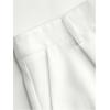 image:imageMakeMeChic Womens Plaid Dressy Pants Casual Wide Leg Pants Tweed High Waisted TrousersWhite