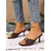 image:imageMakeMeChic Womens Polka Dots Bow Knot Heeled Sandals Square Toe Slide ShoesCoffee Brown