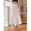 image:imageMakeMeChic Womens Polka Dots Midi Skirt Satin Silk Summer Flowy Pencil Long SkirtsApricot