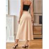 image:imageMakeMeChic Womens Polka Dots Midi Skirt Satin Silk Summer Flowy Pencil Long SkirtsApricot Solid