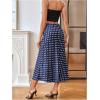 image:imageMakeMeChic Womens Polka Dots Midi Skirt Satin Silk Summer Flowy Pencil Long SkirtsBlue