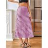 image:imageMakeMeChic Womens Polka Dots Midi Skirt Satin Silk Summer Flowy Pencil Long SkirtsPink