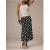 image:imageMakeMeChic Womens Polka Dots Midi Skirt Summer Mesh Flowy Long SkirtsBlack