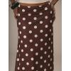 image:imageMakeMeChic Womens Polka Dots Midi Skirt Summer Mesh Flowy Long SkirtsCoffee Brown