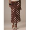 image:imageMakeMeChic Womens Polka Dots Midi Skirt Summer Mesh Flowy Long SkirtsCoffee Brown