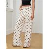 image:imageMakeMeChic Womens Polka Dots Straight Leg Jeans Vintage Denim Pants with PocketBlack and White