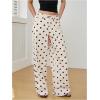 image:imageMakeMeChic Womens Polka Dots Straight Leg Jeans Vintage Denim Pants with PocketBlack and White
