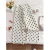 image:imageMakeMeChic Womens Polka Dots Straight Leg Jeans Vintage Denim Pants with PocketBlack and White