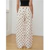 image:imageMakeMeChic Womens Polka Dots Straight Leg Jeans Vintage Denim Pants with PocketBlack and White
