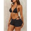 image:imageMakeMeChic Womens Polka Dots Triangle Bikini Sets Swim Shorts Y2K Leopard Striped Bathing Suit SwimsuitPolka Dots