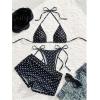 image:imageMakeMeChic Womens Polka Dots Triangle Bikini Sets Swim Shorts Y2K Leopard Striped Bathing Suit SwimsuitPolka Dots