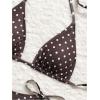 image:imageMakeMeChic Womens Polka Dots Triangle Bikini Sets Swim Shorts Y2K Leopard Striped Bathing Suit SwimsuitPolka Dots Brown