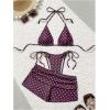 image:imageMakeMeChic Womens Polka Dots Triangle Bikini Sets Swim Shorts Y2K Leopard Striped Bathing Suit SwimsuitPolka Dots Multi