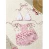 image:imageMakeMeChic Womens Polka Dots Triangle Bikini Sets Swim Shorts Y2K Leopard Striped Bathing Suit SwimsuitPolka Dots Pink