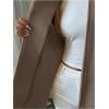 image:imageMakeMeChic Womens Poncho Cape Coat Bow Knot Crew Neck Open Front Jacket OuterwearMocha Brown