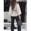 image:imageMakeMeChic Womens Poncho Pea Cape Coat Mock Neck 34 Sleeve Belted Business Jacket OuterwearApricot