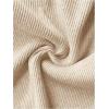 image:imageMakeMeChic Womens Ribbed Knit Top Cutout Twist Neck Long Sleeve Pullover SweaterBeige