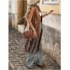 image:imageMakeMeChic Womens Rivet Suede Tassel Sleeveless Vest Jacket Open Front Cowboy Chic Fringe Vest OuterwearBrown