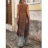 image:imageMakeMeChic Womens Rivet Suede Tassel Sleeveless Vest Jacket Open Front Cowboy Chic Fringe Vest OuterwearBrown