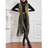 image:imageMakeMeChic Womens Rivet Suede Tassel Sleeveless Vest Jacket Open Front Cowboy Chic Fringe Vest OuterwearGreen