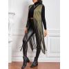 image:imageMakeMeChic Womens Rivet Suede Tassel Sleeveless Vest Jacket Open Front Cowboy Chic Fringe Vest OuterwearGreen