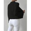 image:imageMakeMeChic Womens Ruffle Sweater Fall Cardigans V Neck Button Down Long Sleeve Cropped CardiganBlack