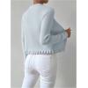 image:imageMakeMeChic Womens Ruffle Sweater Fall Cardigans V Neck Button Down Long Sleeve Cropped CardiganBlue