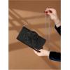image:imageMakeMeChic Womens Satin Evening Bag 3D Flower Flap Wedding Clutch Bag Vintage HandbagsBlack