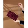 image:imageMakeMeChic Womens Satin Evening Bag 3D Flower Flap Wedding Clutch Bag Vintage HandbagsBurgundy
