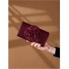 image:imageMakeMeChic Womens Satin Evening Bag 3D Flower Flap Wedding Clutch Bag Vintage HandbagsBurgundy