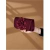 image:imageMakeMeChic Womens Satin Evening Bag 3D Flower Flap Wedding Clutch Bag Vintage HandbagsBurgundy