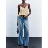 image:imageMakeMeChic Womens Satin Lace Tops Deep V Neck Spaghetti Strap Camisole Going Out TopsApricot