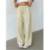 image:imageMakeMeChic Womens Satin Pants Drawstring Waist Straight Leg Chocolate Brown Silk Lounge PantsMulticolor