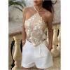image:imageMakeMeChic Womens Sequin Halter Tops Sparkly Backless Sexy Cute Summer Camisole TopApricot