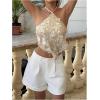 image:imageMakeMeChic Womens Sequin Halter Tops Sparkly Backless Sexy Cute Summer Camisole TopApricot