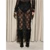 image:imageMakeMeChic Womens Sequin Midi Skirts Sheer Fringe Glitter Sparkly Party Club Cover Up Pencil SkirtsBlack