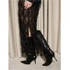 image:imageMakeMeChic Womens Sequin Midi Skirts Sheer Fringe Glitter Sparkly Party Club Cover Up Pencil SkirtsBlack